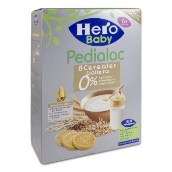 pedialac papilla 8 cereales con galletas hero baby 1 envase 340 g